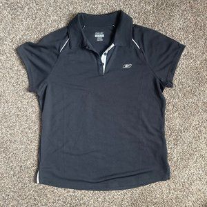 Women's Reebok PlayDry Golf Pickleball Tennis Polo Shirt, Size Medium Black